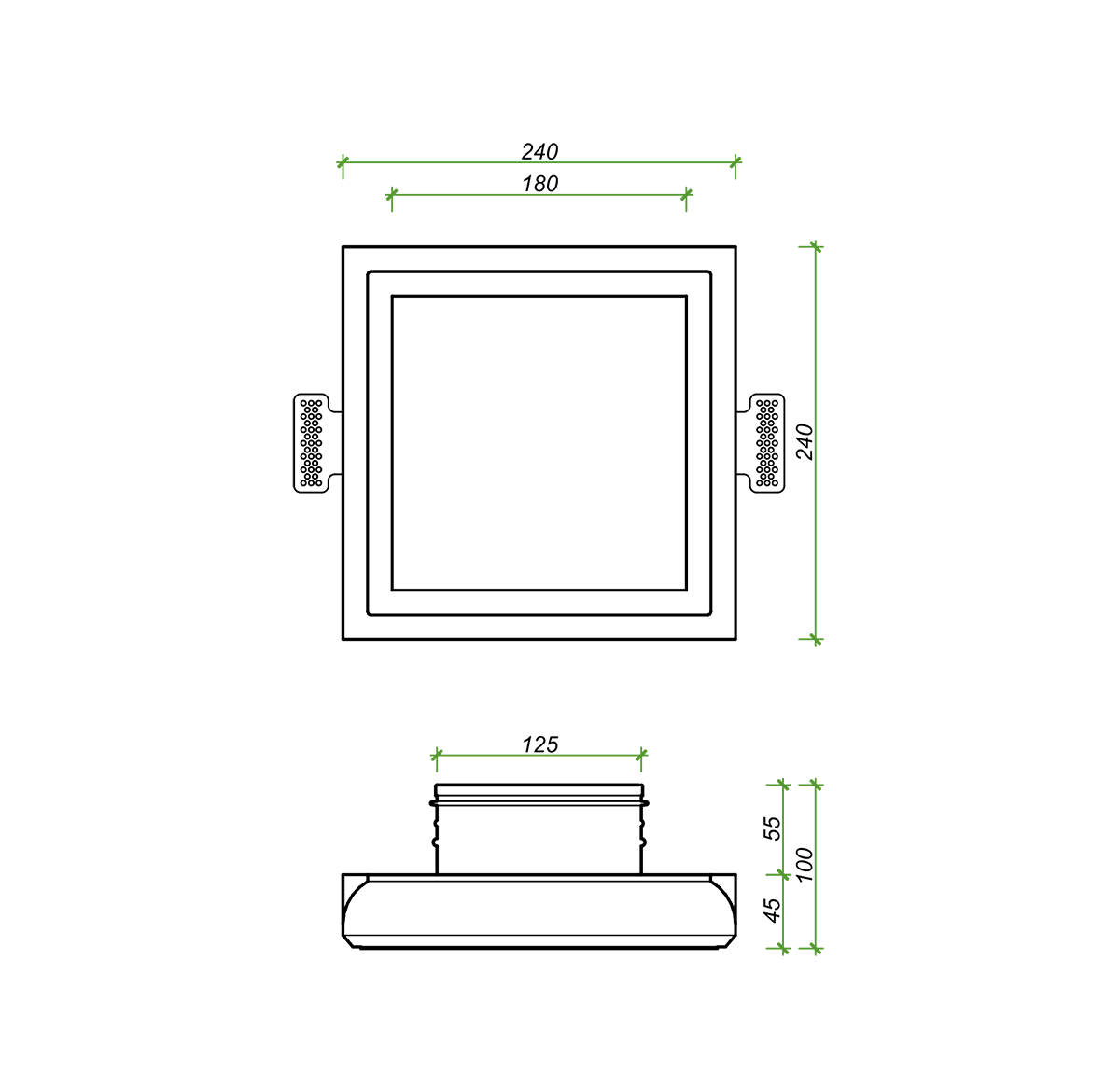 Диффузор под покраску скрытого монтажа SECRET SOFT FRAME D160мм